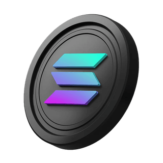 SOL coin from Solana placed at the edge of the hero banner